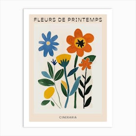 Spring Floral French Poster  Cineraria 2 Art Print