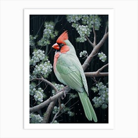 Ohara Koson Inspired Bird Painting Cardinal 4 Art Print
