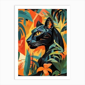 Black Panther In The Jungle Art Print