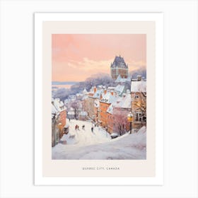 Dreamy Winter Painting Poster Quebec City Canada 3 Art Print
