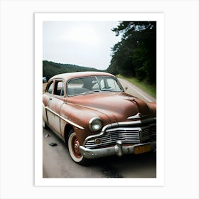 Old Car On The Road 11 Art Print