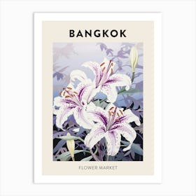 Bangkok Thailand Botanical Flower Market Poster Art Print
