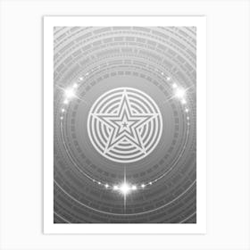 Geometric Glyph in White and Silver with Sparkle Array n.0165 Art Print