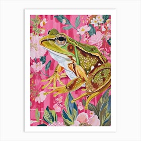 Floral Animal Painting Frog 4 Art Print