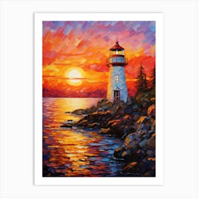 Sunset Lighthouse 5 Art Print