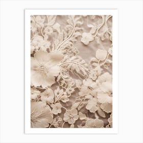 Lace And Flowers 3 Art Print