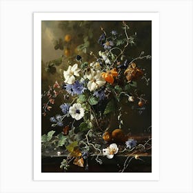 Baroque Floral Still Life Veronica Flower 1 Art Print