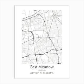 East Meadow,United States Minimalist Map Art Print