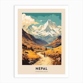 Annapurna Circuit Nepal 3 Vintage Hiking Travel Poster Art Print