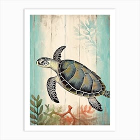 Beach House Sea Turtle  12 Art Print
