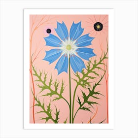 Love In A Mist Nigella 7 Hilma Af Klint Inspired Pastel Flower Painting Art Print