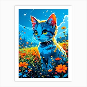 Feline Cat Creative Artwork Illustration 23 Art Print