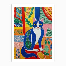 Cat In The Garden Style Henri Matisse 1 Art Print