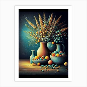 Vases Of Fruit Art Print