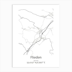 Flieden,Germany Minimalist Map Art Print