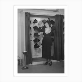 Untitled Photo, Possibly Related To Model Trying On Hat For A Buyer, New York City Showroom, Jersey Art Print