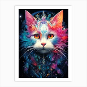 Psychedelic Cat 1 Art Print