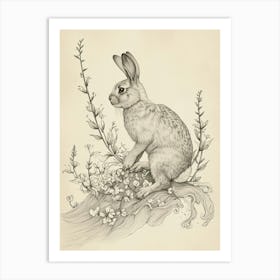 Thrianta Rabbit Drawing 2 Art Print