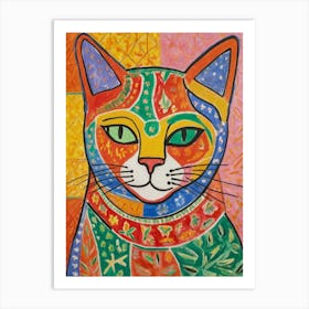 Cat Painting Style Henri Matisse Art Print