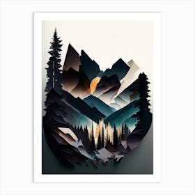 Jasper National Park Canada Cut Out PaperII Art Print