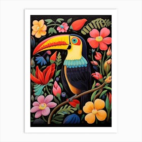 Folk Bird Illustration Toucan 2 Art Print