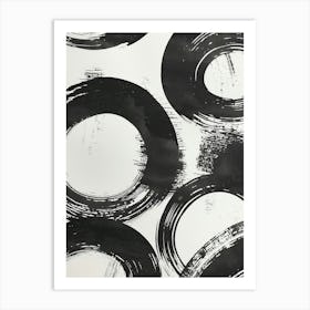 Black And White Circles 10 Art Print