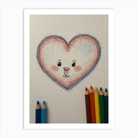 Heart Drawing 7 Art Print