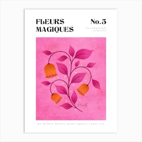 Sparkling Bellflowers in Pink Botanical Print Art Print