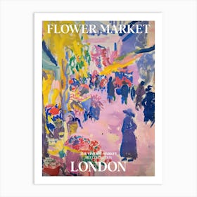 Vintage Flower Market Painting London 4 Art Print