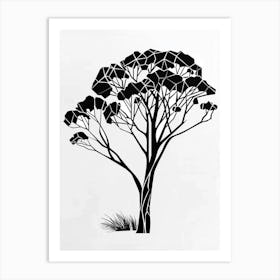 Eucalyptus Tree Simple Geometric Nature Stencil 2 Art Print