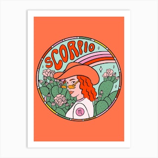 Scorpio Cowgirl Art Print