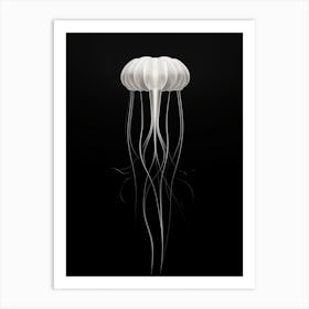 Moon Jellyfish Simple Painting 7 Art Print