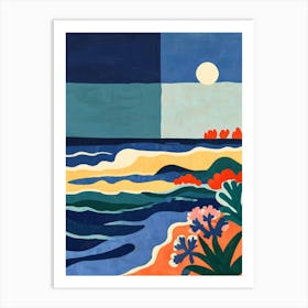 Moonlight On The Beach Art Print