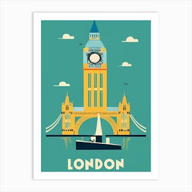 Vintage Poster London Big Ben Art Print