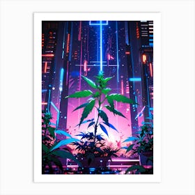 Futuristic Marijuana Art Print