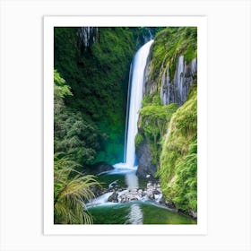 Karawau Gorge Waterfalls, New Zealand Realistic Photograph (3) Art Print