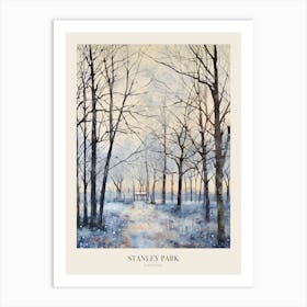 Winter City Park Poster Stanley Park Blackpool United Kingdom 2 Art Print