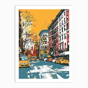 Chelsea New York Colourful Silkscreen Illustration 4 Art Print