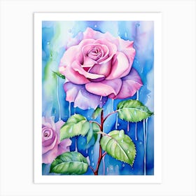 Pink Rose Painting 1 Art Print