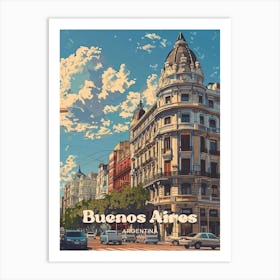 Buenos Aires Argentina Architecture Travel Illustration Art Print