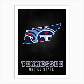 Tennessee Titans Tennessee State Map Art Print