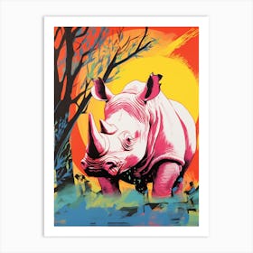 Rhino In The Wild Colour Pop 2 Art Print