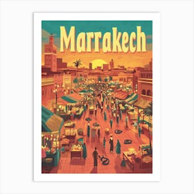 Aihrgdesign A Classic 1960s Travel Poster For Marrakech 2 Art Print