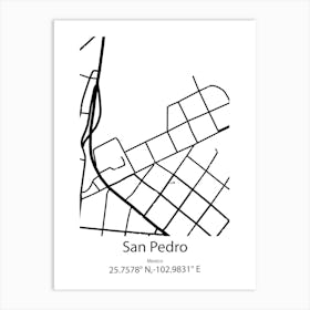 San Pedro Tapanatepec,Mexico Minimalist Map Art Print