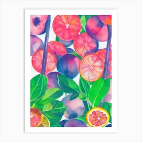 Blood Orange 1 Risograph Retro Poster Fruit Art Print