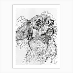 Dog Portrait Line Sketch 2 Art Print