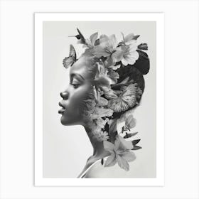 Woman With Flowers In Her Hair 4 Art Print