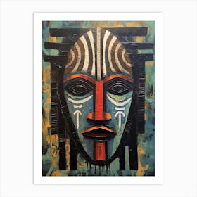 Masked Memories; African Tribal Tapestry Art Print