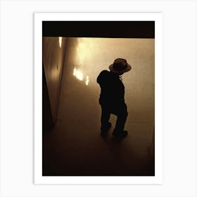 Mysterious Figure Wearing a Panama Hat in London Art Print