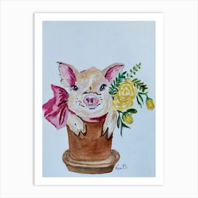 Piggy In A Pot  Art Print